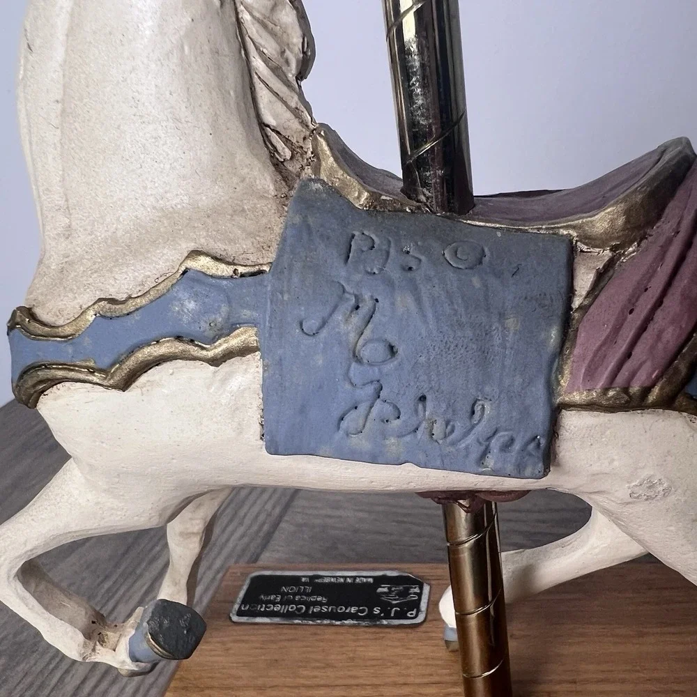 VINTAGE RARE PJ's Carousel Horse Wood Carved Figurine 
